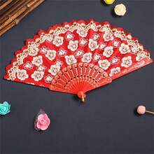 Vintage Cherry Blossom Folding Fan - Perfect For Performances, And Hanfu Photography, Valentine's Day Costume - Multicolor - View 9