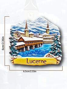 1 szt. magnes na lodówkę Szwajcaria, naklejka magnetyczna 3D, pamiątka z podróży, wystrój domu - Wielokolorowe - Zobacz 7
