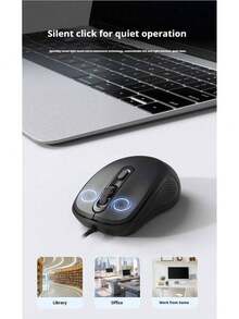 Lenovo M03 Wired Mouse, Ergonomic USB Mouse, Adjustable Sensitivity, Multi-Device Compatibility, Office-Specific Model - White - View 4