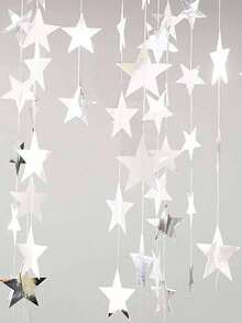 1set 4 Meters Shinning Bright Stars Decorate Birthday, Flags Blue Silver Gold Rose Gold House Decoration Outdoor Decoration Garland Stage Star Pendant - Multicolor - View 3