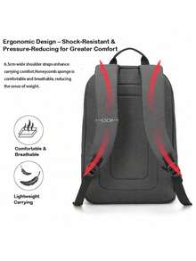 Lenovo B210 Travel And Office Laptop Backpack: Water-Resistant Design, Padded Laptop Compartment, Lightweight, Shock-Absorbing Lining, Breathable Carrying System. - Black - View 5