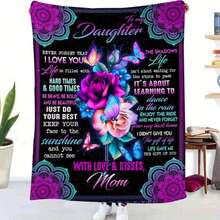 Give Me The Most Beautiful Gift For My Mom - A Blanket, With A Retro And Warm Style,Super Soft Flannel Printed  Blanket,As Birthday Gifts, Family, Wedding, Souvenir Blankets, Polyester Blankets Suitable For All Seasons, Washable, Machine Washable, Lightweight, Breathable, Comfortable, Warm, Unique, 280gsm For Him, Her Personalized Ideal Gifts For Her, Perfect Nap, Camping, Travel, Home, Daily Life, Office Decoration, Birthday, Anniversary, Valentine's Day, Thanksgiving, Christmas, Halloween, Mother's Day, Wedding, New Year Gifts ,Sofa,Bed,Car,Bedroom,Living Room,Office,  Outdoor Camping, Beach,Wall Decoration - Nhiều màu 5 - Xem 1