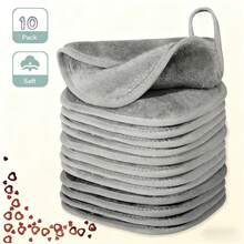 Paño desmaquillante, toalla facial reutilizable de 6 pulgadas x 6 pulgadas, toalla facial de microfibra, apta para el lavado diario, set de 10 piezas, regalo del Día de la Madre, regalo de Año Nuevo, regalo de Navidad