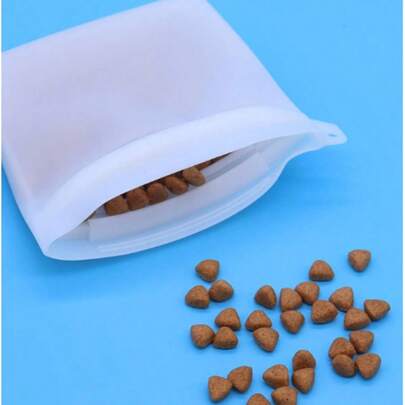 Waterproof & Moisture-Resistant Dog Food & Treat Storage Bags With Spill-Proof Opening & Carry Loop - Durable Pet Food Pouch For Outdoor Training, Travel, Hiking - Ideal For Dogs & Cats (Light Green/Yellow, White), Easytocarry Design, Easyclean Material