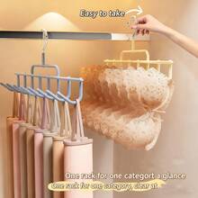 1pc 8Hook Multifunctional Hanger For Closet Organization | Space-Saving Hat/Underwear/Tie/Scarf Organizer (1 Pack, Silver Gray)Closet Space Saver Hanger: 8 Hooks Multifunctional Organizer For Hats, Underwear, Ties & Scarves (1 Piece, Cream Yellow) Multifunctional 8-Hook Hanger | Closet Organizer For Accessories, Caps & Small Items | Space-Saving Storage Solution - Multicolor - View 3