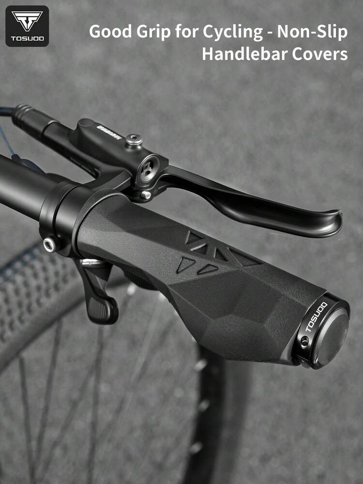 TOSUOD 山地自行车软握把一对，带锁定装置，符合人体工程学的纹理设计，减震舒适 - 重型自行车车把，兼容刹车/刹车手柄，适用于山地/公路车（黑色） - 适合越野骑行和城市通勤 - 兼容碟刹 - 纹理握把增强操控性 - 安全锁定装置 - 经久耐用，符合人体工程学的自行车握把 - 彩色 - 查看 3