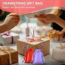 Bolsas de joyera de satn con cordones, bolsas de regalo para arete de seda, bolsa de regalo de boda, 3x 4 pulgadas, aptas para joyas, dulces, Navidad, graduacin, cumpleaos - Varios colores - Ver 5