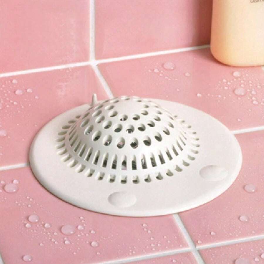 Japanese-Style Bathroom Drain Cover Hair Filter - Sink/Basin Drain Protector For Hair Clog Prevention - 白色 - 查看 1