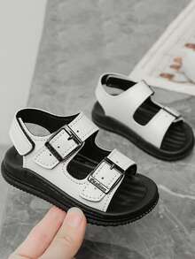 1 Pair New Classic Sandals, Soft Sole, Lightweight, Versatile Children Shoes - White - View 5