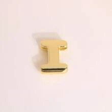 1 pieza Colgante de letra del alfabeto A-Z, Cuentas con agujero grande con inicial, Accesorio de joyería chapado en oro de 18K - Dorado - Ver 26