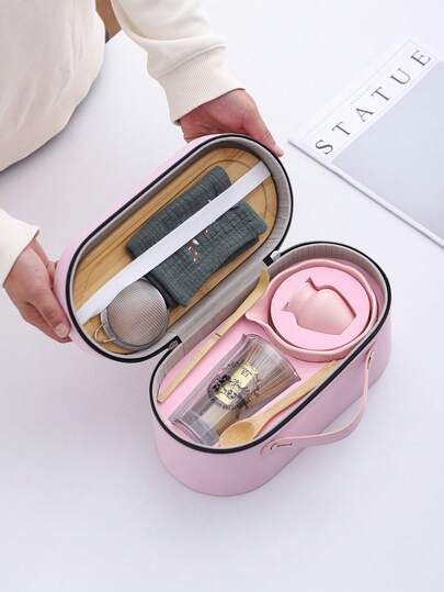 9-Piece Portable Matcha Starter Set, Matcha Whisk Set, Matcha Preparation Set, Matcha Gift Set (Includes Matcha Bowl, Bamboo Matcha Whisk, Tea Spoon, Whisk Holder, Matcha Sifter, Tea Cup, Tea Mat, Tea Tray), Homecoming Gift