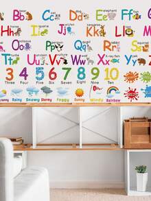 mama look 2 Stücke farbige Buchstaben Bildungs-Wandaufkleber für Wohnzimmer, Kinderzimmer, abnehmbare PVC-Aufkleber, Raumbodendekor, Aufkleber, Wandtattoo, Vinyl-Aufkleber für Heimdekoration, Frühlingsdekoration zum Auffrischen Ihres Zuhauses, Rama Dekorationsaufkleber, Geschenke zu Geburtstag und Abschluss