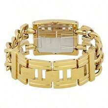 Guess Ladies' Fashion Quartz Watch. Stainless Steel Square Case. Sparkling And Luxurious Diamond-Encrusted Dial. Suitable For Wearing In Various Occasions. Perfect For Travel, Parties, Gifts, And Daily Outfits/W95088L1/W0072L1/W0072L3 - Gold - View 4