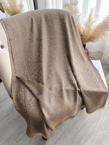 1 Stück eleganter Schal mit Blumenmuster, Jacquard-Gewebe mit Goldfaden, vielseitig einsetzbar als Damen Klimaanlage Umhang, Frühling/Herbst Oberbekleidung, geeignet für tägliches Styling und Outdoor-Verwendung - Verschiedenfarbig - Übersicht 2