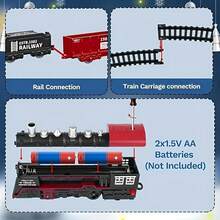 Children's Retro Steam Locomotive & Long Track Train Set - Electric Toy With Lights & Sounds, STEM Educational Gift - Multicolor - View 5