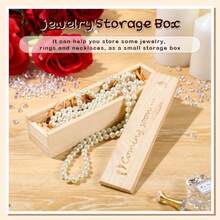 1pc Handmade Wooden Storage Box, Jewelry And Cosmetic Organizer, Desktop Accessory, Keepsake Box, Ample Storage Space, Ideal For Home Organization. Wooden Storage Box, Versatile Desktop Organizer For Jewelry And Cosmetics, With Secure Lid (Raffia Paper Not Included)