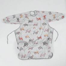 1 buc bavetă pentru bebeluși și husă pentru scaun înalt, pentru 6-24 de luni, fete sau băieți, cu mâneci lungi pentru bebeluși, articole esențiale pentru înțărcare conduse de bebeluși pentru mâncat, hrănirea bebelușilor, economisirea mizeriei