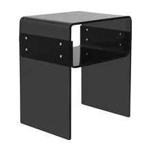 YUNRUX Modern Side Table, Acrylic Side Table, Side Table For Bedroom Living Room - 黑色 - 查看 5