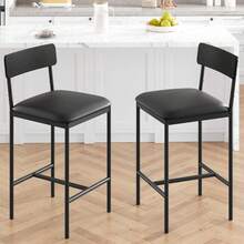 Huisuilinss Bar Table And Chairs Set,3-Piece Dining Table Set For 2,Wood Bar Table Set,Counter Height Bar Table With 2 Bar Stools,3 Storage Shelves For Home & Kitchen Small Space - Black 2PCS Bar Chairs - View 1