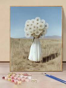 Dandelion Art Personalized DIY Paint By Numbers Kit Set, Adult Craft, Art Oil Painting Set Frameless, For Bedroom Decor & Art Wall Decor, Easy & Fun, No Painting Skills Needed, Halloween Christmas Gift 40*50CM - 彩色 - 查看 1