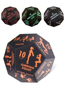 12面励志健身骰子，运动滚轮 - 有趣的健身配件，适用于家庭健身、有氧运动、瑜伽 - 也适用于健身房、健身课程 - 彩色 - 查看 1