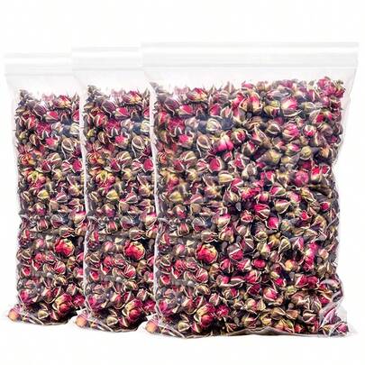 10/300 جرام براعم وردة حمراء مجففة طبيعية، زهور أبدية للزينة - مثالية لتزيين المناضد والألواح بالزهور والنباتات المجففة - مناسبة لصناعة الشموع والعطور والصابون اليدوي، وتزيين المناسبات والأعياد والأعراس وحفلات الطاولات