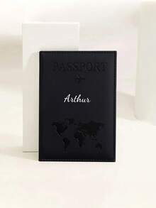Customized Text Logo PU Leather World Map Passport Holder, Cross-Border Travel Passport Protector, Personalized Passport Cover, Valentine's Day Gift, Customizable Passport Protector, Couple Passport Holder, Smooth Texture PU Passport Protector, Customized Passport Holder, Ticket Holder Passport Holder, Essential For Travel,Suitcases Travel Luggage - Multicolor - View 11