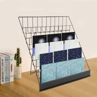 Tabletop Book Rack – Compact Magazine Rack & Book Display Stand, Space-Saving Organizer For Novels/Magazines/Newspapers/Booklets, Sturdy Design For Home Office/Living Room/Desk, Stylish Desktop Decor Enhances Reading Atmosphere