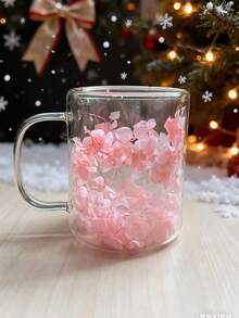 1pc Personalized Photo High Borosilicate Real Flower Glass Mug, Custom Elegant Coffee Cup, Create Your Own Exclusive Glass Cup, Customized Coffee Mug, Valentine's Day Gift, Mother's Day Gift, Father's Day Gift, Birthday Gift, Graduation Gift, Wedding Gift, Housewarming Gift, Restaurant, Living Room, Bedroom, Office, Tea Room, Home, Back To School Gift - Multicolor - View 12