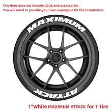 1PC "MAXIMUM ATTACK" Tire Letter Sticker For One Wheel– Single Wheel Sticker For Car & Motorcycle, White/Red/Yellow Options, Bold Racing Vinyl Lettering For 14–22 Inch Tires, Waterproof PVC Rim Graphics For Drift / JDM / Street Style Mods - one-size - View 13