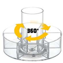 Bàn trang điểm xoay 360 độ 1 chiếc, 6 ngăn, tủ trưng bày mỹ phẩm trong suốt, có bàn xoay Lazy Susan - Nhiều màu - Xem 8