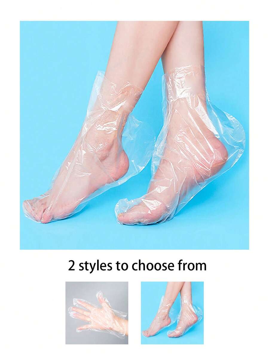 一次性足膜、一次性手膜、透明塑料足膜、防水护理干燥、皲裂和冻伤的手部用品、保湿去角质手膜