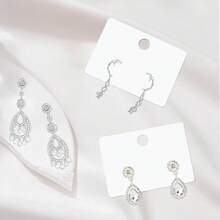 - tarjetas de exhibicin de arete, 2x 1.4 pulgadas, con bolsas, paquete de exhibicin de joyas para vender, colgar, manualidades - Blanco - Ver 8