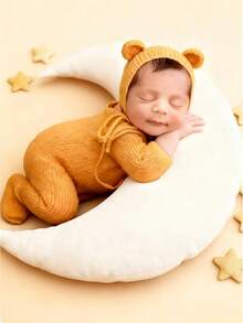 Newborn Moon Pillow, Baby Photography Props For Milestone Shoots, Infant Moon Pillow Cushion, Professional Newborn Photography Props/Baby Bed Soothing Mat - 彩色 - 查看 6