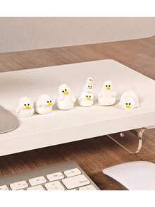 6 buc ornamente drăguțe pentru bordul mașinii în formă de rață - figurine miniaturale de rață din rășină premium, decor elegant pentru interior auto, decorațiuni versatile pentru birou/acasă/grădină în miniatură, accesorii artizanale preferate de fete - Multicolor - Vizualizare 7