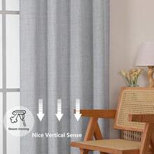 Chyhomenyc Gray Kitchen Curtains 24 Inch Length, Light Filtering Faux Linen Slub Textured Small Half Window Cafe Curtain, Short Curtains For Cabinet Bathroom Basement RV Camper, 1 Panel, Grey, 60Wx24L,60inchWx24inchL(Packof1),Grey - Grey - View 8