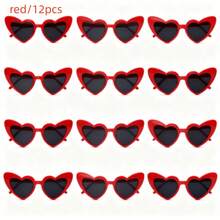 12 pièces Lunettes de soleil rétro en forme de cœur, convenant pour les enterrements de vie de jeune fille, la Saint-Valentin, les soirées célibataires, les mariages, les anniversaires, Halloween et autres occasions. Accessoire .