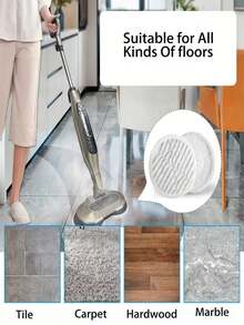 1pc/2pcs/3pcs Replacement Mop Pads Compatible With Shark S7000AMZ S7001 S6002EU T2 Steam Mop, Suitable For Kitchen, Dining Room, Bedroom, Hotel, Easy To Use - White Gray - View 2