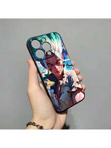 Funda de teléfono anime genial D-Dr.STONE compatible con 16 Pro Max 15 14 Pro Max 13pro 11 X Xs Xr 8 7Plus, funda de silicona, funda compatible con funda  17 pro max, funda  17 pro, funda  17, funda  16, funda  16 pro max, funda  15 - Negro 3 - Ver 7