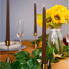 10-Inch Dripless Taper Candle Set (4pcs) - Cocoa Brown Taper Candles, Perfect For Spring - Smokeless, Odorless, Long Burning Time - Hand-Poured, Colorful Candle Holders - Chocolate Color - Multicolor - View 9