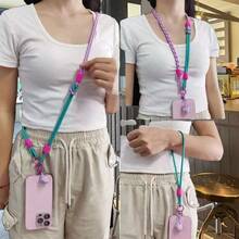 Mobile Phone Lanyard Long Crossbody Can Be Carried With Multifunctional Neck Hanging For Men And Women Outdoor Hiking, Thick Chain Case Set, Hand-Held Pendant, Love Pendant, Colorful Woven Mobile Phone Lanyard, Simple Small Star Pendant Wristband, Detachable Strap, Multifunctional Outdoor Handheld Lanyard, Equipped With Clip,