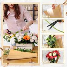 20pcs Kraft Paper Flower Boxes, Suitable For Bouquets, Flower Shop Supplies, Wedding And Flower Gift Packaging - Great For Mother's Day, Valentine's Day, Women's Day, Teacher's Day, Birthday Gifts - Multicolor - View 6