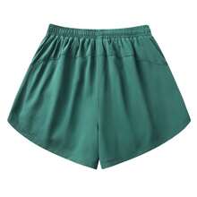 2-In-1 Women Shorts, Summer Sports Casual Running Shorts With Anti-Chafing Lining - Green - View 4