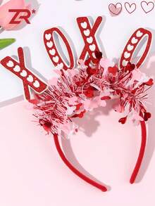 1pc Shiny Headband, Suitable For Girls And Teenagers, Red Elegant Fashion Headband, Holiday Party Hair Accessory, Date Hair Accessory, Women's Valentine's Day Hair Accessory, Headpiece, Headband Valentine's Day Accessories Gift Head Accessories Hairband - Multicolor - View 1