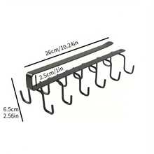 12-Hook Heavy-Duty Metal Over-Cabinet Hanging Organizer - No-Drill Wall-Mounted Kitchen Storage Rack With Double Hooks For Pots, Pans, Utensils & Cups - Space-Saving Contemporary Design For Cabinets, Pantry, Garage, Utility Hooks - Multicolor - View 12