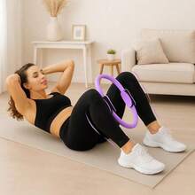14 Inch Pilates Circle Set, Double-Layer Thick Handle, 3 Resistance Bands (20/30/45 Pounds), Anti Slip Mini Ball+Storage Bag, Including Training Guide - Purple - View 8