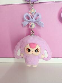 可爱卡通动物包包挂饰 - 树脂植绒（非植绒填充）DIY手机挂件，毛茸茸的耳朵和生动的表情，粉色和多种颜色可选，耐用树脂材质，适用于背包、钥匙，是送给女士和青少年的礼物（生日、情人节） - 单个挂件配饰，背包装饰，新颖设计，迷人挂件，装饰钥匙扣，青少年配饰，纪念礼物，可爱爱好者，包包挂饰，可伸缩挂绳，可爱粉丝 - 彩色 - 查看 17