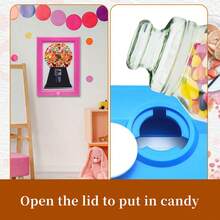 Un dispensador de caramelos de color rosa, amarillo y azul, un regalo de Navidad y Halloween DIY, un marco de fotos decorativo moderno y de lujo, adecuado para la decoración del hogar, la sala de estar, el dormitorio, la oficina, el escritorio o la pared - Multicolor - Ver 7