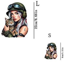 1 pieza/2 piezas/3 piezas Pegatinas de transferencia de calor con diseño de niña abrazando a un gato, parches duraderos y de larga duración para personalizar camisetas, sudaderas, vaqueros, sudaderas, mochilas, chaquetas, bolsos, almohadas