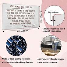 Wallet Insert Card Gifts Anniversary Idea Present Engraved Long Distance Relationship For Women Men Boyfriend Husband Wife Birthday Valentines - Never Forget That I Love You TCYO - 1 - View 4